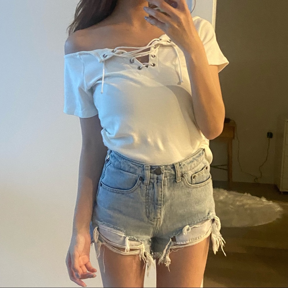 Gyda Off shoulder white top women